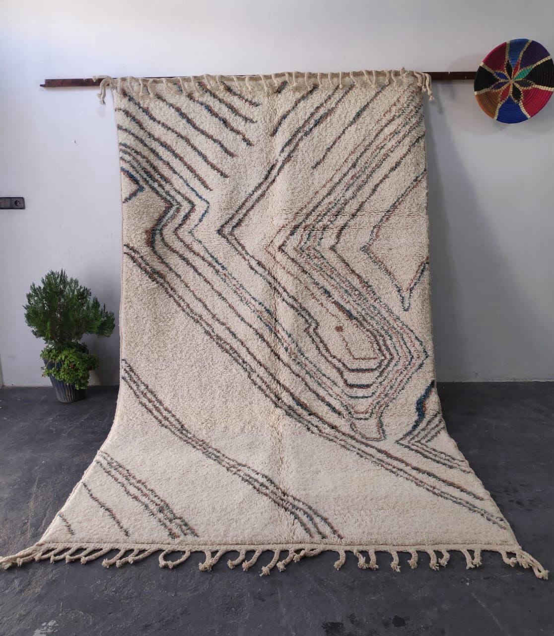 Hand-Woven Beni Ourain Moroccan Wool Rug – Authentic Area Carpet